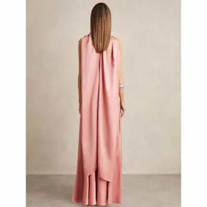 REISS FAE Satin Cape Maxi Dress